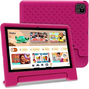 10.1" Kids Tablet with Android 13, 1280x800 IPS HD Display, 32GB Storage, Dual Camera, 5000mAh Battery, Parental Controls, WiFi & Bluetooth, for Kids (Red)