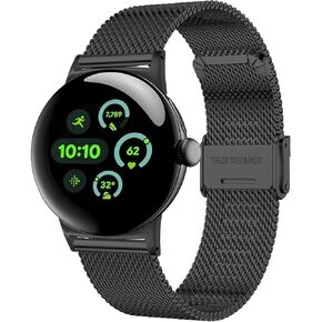 for Pixel Watch 3 Band,Mesh Stainless Steel Metal Strap Women Men Replacement Accessory Compatible for Google Pixel Watch 3 45mm Band