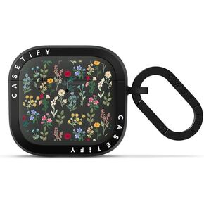 CASETiFY Bounce AirPods (4th Gen) Case with Ring [Military Grade Drop Tested / 6.6ft Drop Protection/Anti-Scratch] - Spring Botanicals - Charcoal