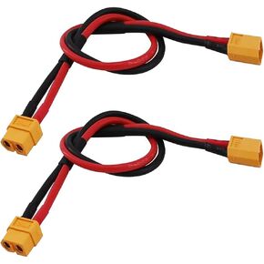 2 pcs XT60 Male Plug Connector to XT60 Female Plug Connector Adapter Extension Cable with 30cm 14AWG Silicone Wire (xt60 Cable)