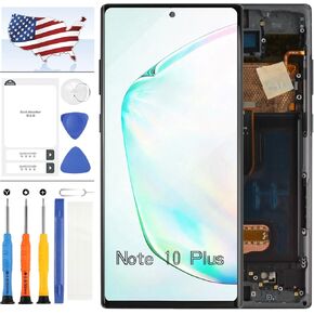 OLED for Samsung Galaxy Note 10 Plus Screen Replacement kit for N975 N975U N975W SM-N975F SM-N975/DS SM-N975F/DS LCD Display Touch Screen Digitizer Assembly Replacement Repair Parts(Blue with Frame)