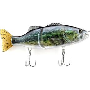 HADORAM Fishing Lure Glide Bait Jointed Swimbait Artificial Fishing Bait with Hooks for Bass Trout Pike Walleye