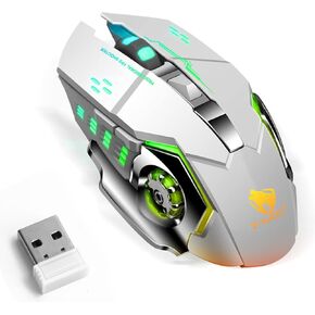 UrbanX Bluetooth Mouse, Rechargeable Wireless Mouse Multi-Device (Tri-Mode:BT 5.0/4.0+2.4Ghz) with 3 DPI Options, Ergonomic Optical Portable Silent Mouse for Tecno Spark 7 Pro Silver Green