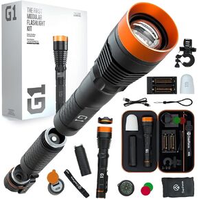 DanForce Rechargeable LED Flashlight - Worldwide Patent, Gift Idea for Him or Her, Tactical FlashLight, World's First Modular Flashlight, High-Power 1080 Lumens, (G1)