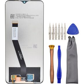 Complete Screen LCD Digitizer Touch Assembly Replacement for Xiaomi Redmi 9 M2004J19G M2004J19C with Tool Kit Black 6.53"