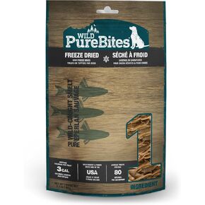 PureBites Wild Smelt Freeze Dried Dog Treats, 1 Ingredient, Made in USA, 2.1oz