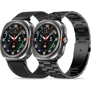 Compatible with Samsung Galaxy Ultra Watch Band 47mm (2024) Men Women, Mesh Milanese Loop Strap, Solid Stainless Steel Metal Casual Business Bracelet Replacement for Galaxy Watch 7 Ultra 47mm
