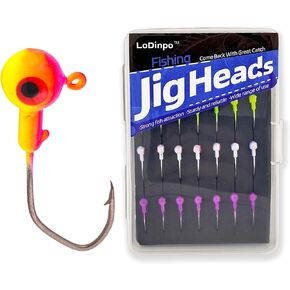 28 قطعة 1/32 أوقية 1/16 أوقية 1/8 أوقية رؤوس تهزهز لباس سمك السلمون المرقط الكرابي Walleye Panfish في المياه العذبة المياه المالحة السباحة الطعوم الصيد إغراء عدة