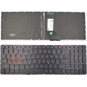Laptop Replacement US Layout Red Backlit Keyboard for Acer Nitro 5 AN515-41 AN515-42 AN515 AN515-51 AN515-52 AN515-53 N16C7 N17c1 AN515-51-705,Black