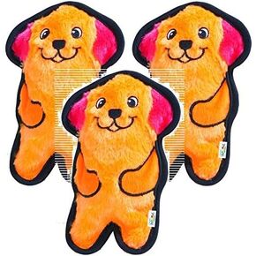 Outward Hound 3 Pack of Invincibles Minis Stuffingless Durable Tough Plush Dog Squeaky Toy, 1 Squeaker, Dog