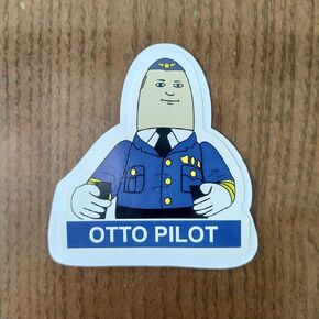 (Pack of 3) Otto Pilot Airplane Movie Sticker 3 inch