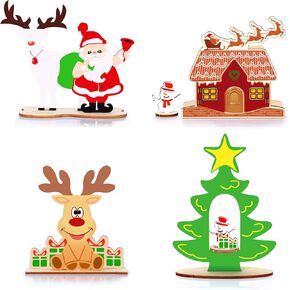 JoycuFF Gifts for Christmas Table Signs Decorations Christmas Table Centerpieces Christmas Decoration Indoor 4pcs Christmas Desk Decor Funny for Women Men Gifts for Her Him Gifts