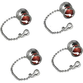 BNC Coax Cap 4PCS BNC Female Protective Water Dust Cap Cover with Chain for RF Coaxial Adapter