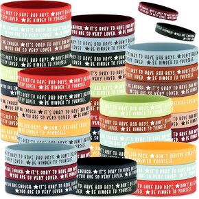 36 Pcs Motivational Wristbands Bulk Colored Inspirational Silicone Stretch Bracelets Mental Health Gift for Employee Coworker Team in Kuwait