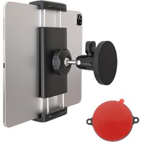 Magnetic Tablet Holder Mount for Fridge/Warehouse/Metal Shelf/Kitchen/Whiteboard/Gym Equipment, Adjustable Powerful Magnetic Stand Attach to Metal Surface, Compatible with 4-13" iPad & Phone