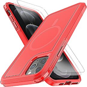 YmhxcY for iPhone 12 Case & iPhone 12 Pro Phone Case Shockproof Dropproof Dust-Proof Drop Proof 3-Layer Durable Phone Case Heavy Duty Protection Phone Case Cover for iPhone 12 6.1“Black and Grey