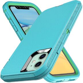 YmhxcY لهاتف iPhone 12 Case & iPhone 12 Pro حافظة هاتف مقاومة للصدمات والسقوط والغبار ومضادة للسقوط 3 طبقات حافظة هاتف متينة حماية شديدة التحمل لهاتف iPhone 12 6.1"أسود ورمادي in Kuwait