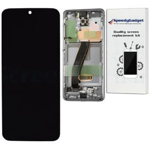[Original Quality] S20 Screen Replacement for Samsung Galaxy S20 6.2" AMOLED Display Touch Digitizer with Cosmic Gray Frame – LCD Replacement