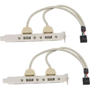 （2-Pack Computer Cables & Connectors New 2 Port USB 2.0 Motherboard Rear Panel Expansion Bracket to IDC 9 Pin Motherboard USB Cable Host Adapter