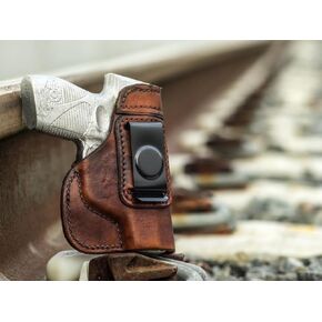 OUTBAGS USA LS2COUG (Brown-Right) Full Grain Heavy Leather IWB Conceal Carry Gun Holster for Beretta Cougar 8000, 8040, 8045,8357. Handcrafted in USA.