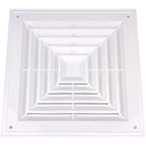 Return Air Flow Reinforced Plastic Fan Grille, Indoor and Outdoor Sidewall Square Return Grille Vent Cover 11.8"x11.8" (30Wx30L(cm)) -White