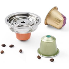 Reusable Coffee Pods Adapter Compatible with Delonghi ENV135 VertuoLine GCA1, Stainless Steel Converter Holder For VertuoMachine, Brewing NEspresso OriginalLine Coffee(Brewing 80 ML/2.7 oz)