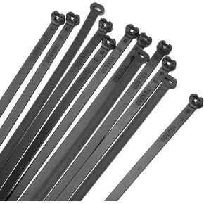 MECCANIXITY Cable Zip Ties 5/16 Inch, 100 Pcs 16 Inch Metal Tooth Self-locking Wire Ties for Cord Management Indoor Outdoor, Tensile Strength 100 lbs, Black