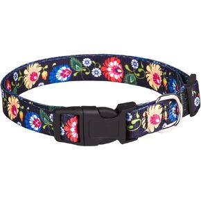 طوق الكلب للكلاب الصغيرة والمتوسطة والكبيرة، طوق لطيف للفتيات للكلاب الأليفة، ناعم قابل للتعديل، أطواق للكلاب الصغيرة ذات الأزهار الفاخرة، أطواق للكلاب، تدريب على المشي والجري (M، أسود) in Kuwait