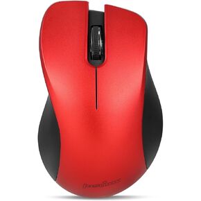 Perixx PERIMICE-621R Wireless Mouse - Silent Click with Ergo Design - Compatible for Desktop and Laptop PC - Wireless 2.4 GHz - Red