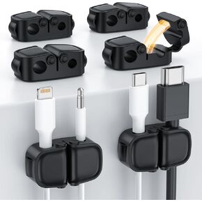 Cable Clips12 Clip Magnetic Cable [Natural Rubber] - Cable Smooth Adjustable Cord Holder, LOXP Cord Organizer for Desk, Hide Or Organize USB Phone Charger Cable for Home, Office, Car, Desk, Nightstand