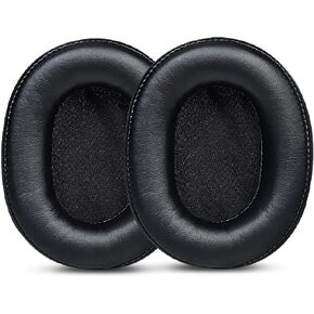 SR50BT قطع غيار وسائد الأذن المصنوعة من الجلد البروتيني وأغطية وسائد الأذن المتوافقة مع سماعات الرأس اللاسلكية Audio-Technica ATH-SR50BT فوق الأذن (أسود مع إبزيم) in Kuwait