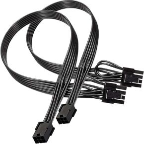 PCIe 6 دبوس إلى 8(6+2) دبوس PCIe محول كابل الطاقة PCIe 6 دبوس أنثى إلى PCIe 8(6+2) دبوس ذكر PCI Express كابل تمديد الطاقة 12 بوصة (2 حزمة)