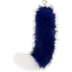 Faux Fur Furry Cat Tail Fluffy Animal Fox Therian Keychain Tails for Halloween Costumes Cosplay Accessories