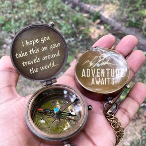 Be Strong and Courageous Engraved Compass, Confirmation Gift Ideas, Baptism Gifts, Inspirational Gift Nautical Antique Vintage Compass