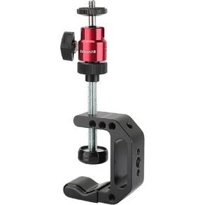 CAMVATE Multiple-Function C Clamp Desktop Holder with Adjustable 1/4"-20 Ball Head Mount for Photographic Accessories(Red) - 2884