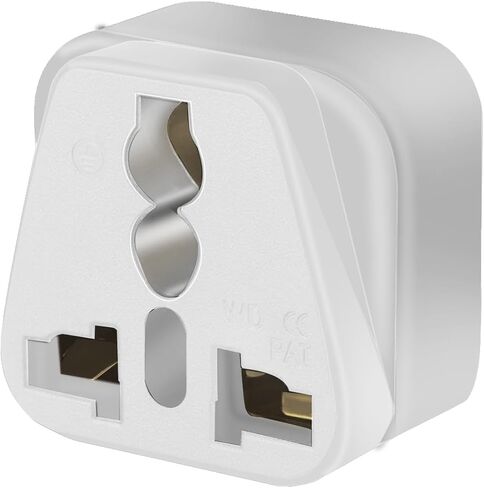 Strhowill(2pack) USA 3 PIN Travel Adapters,American Standard Plug to a Variety of National Socket Travel Conversion Plugs,Europe to US Plug Adapter,UK to US (White) in Saudi Arabia