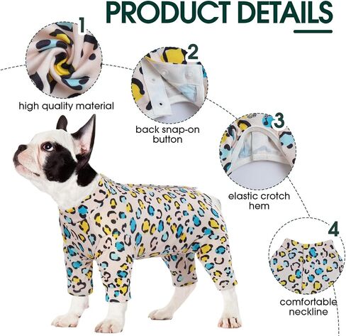 Kuoser Recovery Suit for Dogs Cats After Surgery, Long Sleeve Dog Surgery Recovery Suit, Dog Onesie for Abdominal Wounds Skin Disease, Anti-Licking Pet Surgical Snugly Suit (Purple, M) in Saudi Arabia