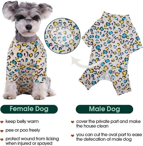 Kuoser Recovery Suit for Dogs Cats After Surgery, Long Sleeve Dog Surgery Recovery Suit, Dog Onesie for Abdominal Wounds Skin Disease, Anti-Licking Pet Surgical Snugly Suit (Purple, M) in Saudi Arabia