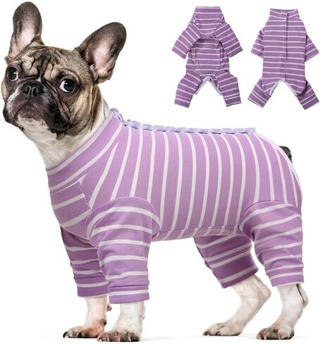 Kuoser Recovery Suit for Dogs Cats After Surgery, Long Sleeve Dog Surgery Recovery Suit, Dog Onesie for Abdominal Wounds Skin Disease, Anti-Licking Pet Surgical Snugly Suit (Purple, M) in Saudi Arabia