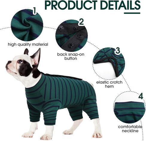 Kuoser Recovery Suit for Dogs Cats After Surgery, Long Sleeve Dog Surgery Recovery Suit, Dog Onesie for Abdominal Wounds Skin Disease, Anti-Licking Pet Surgical Snugly Suit (Purple, M) in Saudi Arabia