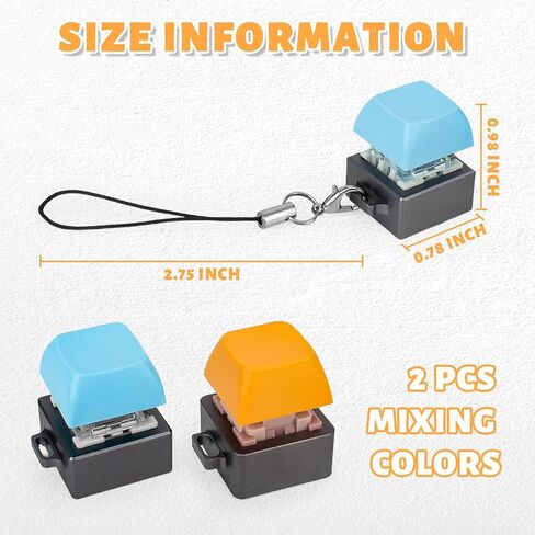 Byhoo 2 PCS Aluminum Alloy Keyboard Fidget, Lightweight Keyboard Clicker Fidget, Silent Mechanical Keycap Fidget Toy for Library & Quietness Place to Relief Stress in Saudi Arabia