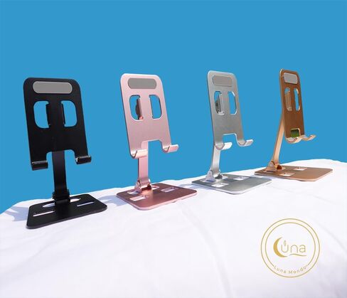 Phone Holder Stand - Lightweight, Foldable, and Durable with Two Adjustable Hinges. Black in Saudi Arabia