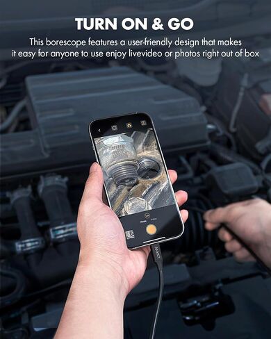 Dual Lens Endoscope Camera with Light, Anykit USB Borescope with 8 Adjustable LED Lights, Endoscope with 23ft Semi-Rigid Snake Camera, IP67 Waterproof USB Inspection Camera for Phone & Tablet in Saudi Arabia