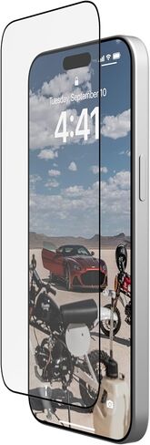 URBAN ARMOR GEAR UAG متوافق مع واقي شاشة iPhone 15 Pro Max Glass Shield Plus مقاس 6.7 بوصة زجاج مقوى مزدوج 9H فائق الوضوح ومضاد لبصمات الأصابع ومضاد للوهج شفاف/أسود in Kuwait