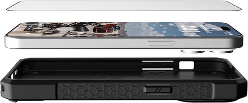 URBAN ARMOR GEAR UAG متوافق مع واقي شاشة iPhone 15 Pro Max Glass Shield Plus مقاس 6.7 بوصة زجاج مقوى مزدوج 9H فائق الوضوح ومضاد لبصمات الأصابع ومضاد للوهج شفاف/أسود in Kuwait