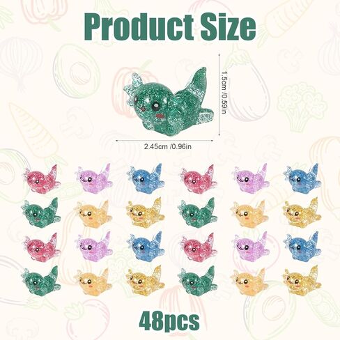 24pcs Mini Resin Axolotl Figurines, Glitter Miniature Axolotl Charms Toys Tiny Animal Cheap Figures for DIY Craft Garden Landscape Dollhouse Aquarium Ornament Home Decorations (6 Colors) in Saudi Arabia
