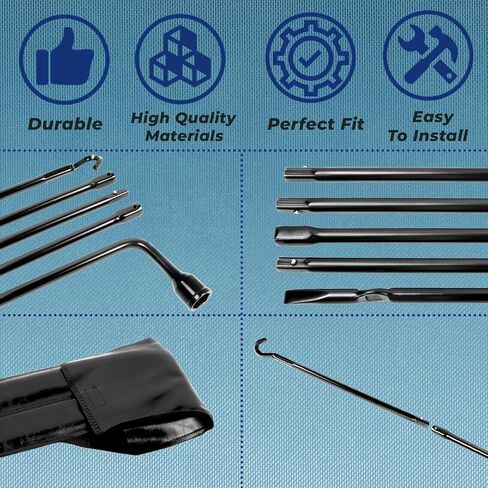 Spare Tire Tool Kit with Spare Tire Jack Handle and Wheel Lug Wrench Compatible with 2004 to 2018 Ford F150 in Saudi Arabia