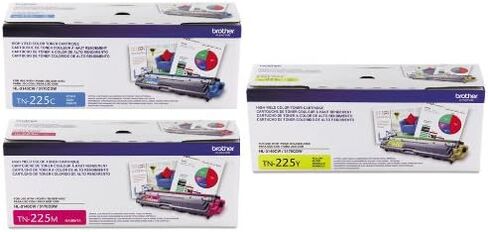 Brother TN225C, TN225M, TN225Y (TN-225C, TN-225M, TN-225Y) High Yield Cyan, Magenta and Yellow Toner Cartridge Set in Saudi Arabia