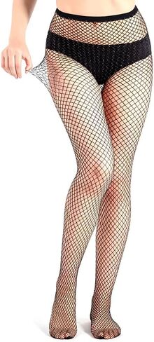 VERO MONTE 4 Styles Women Fishnet Pantyhose 4 Pairs Black Tights Snake Fishnets in Saudi Arabia