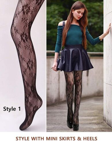 VERO MONTE 4 Styles Women Fishnet Pantyhose 4 Pairs Black Tights Snake Fishnets in Saudi Arabia